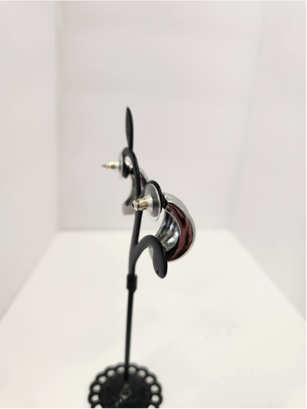ON 34TH Silver Button Earrings - Picture 4 of 8